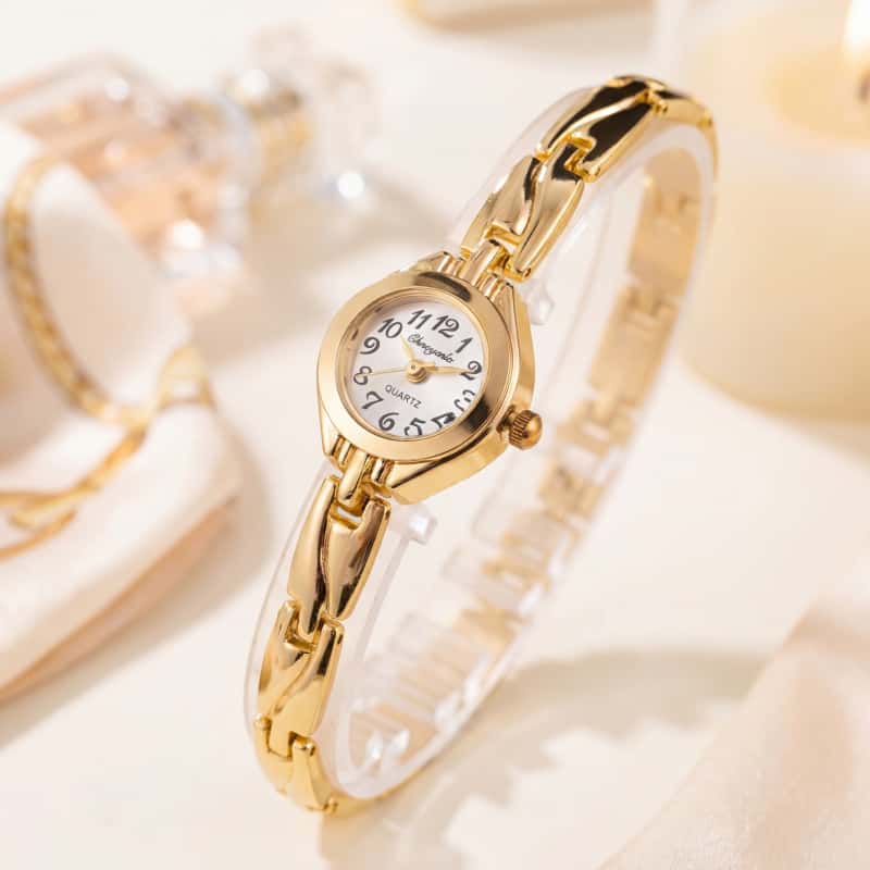 Luxury Watch Gold - Montre-bracelet à quartz pour femme, style