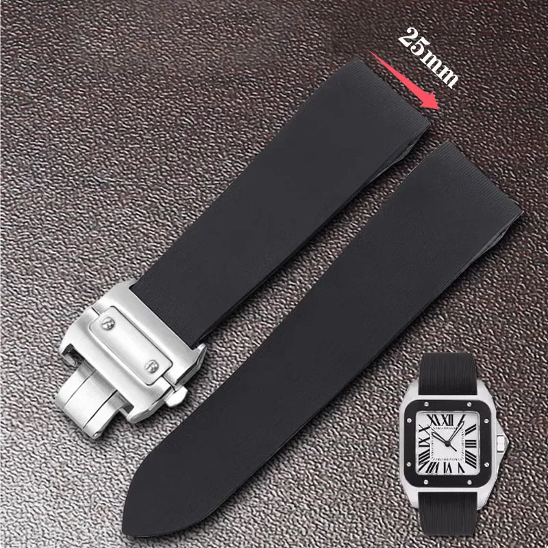 Luxury Watch Cartier - Bracelet de Montre en Caoutchouc Étanche