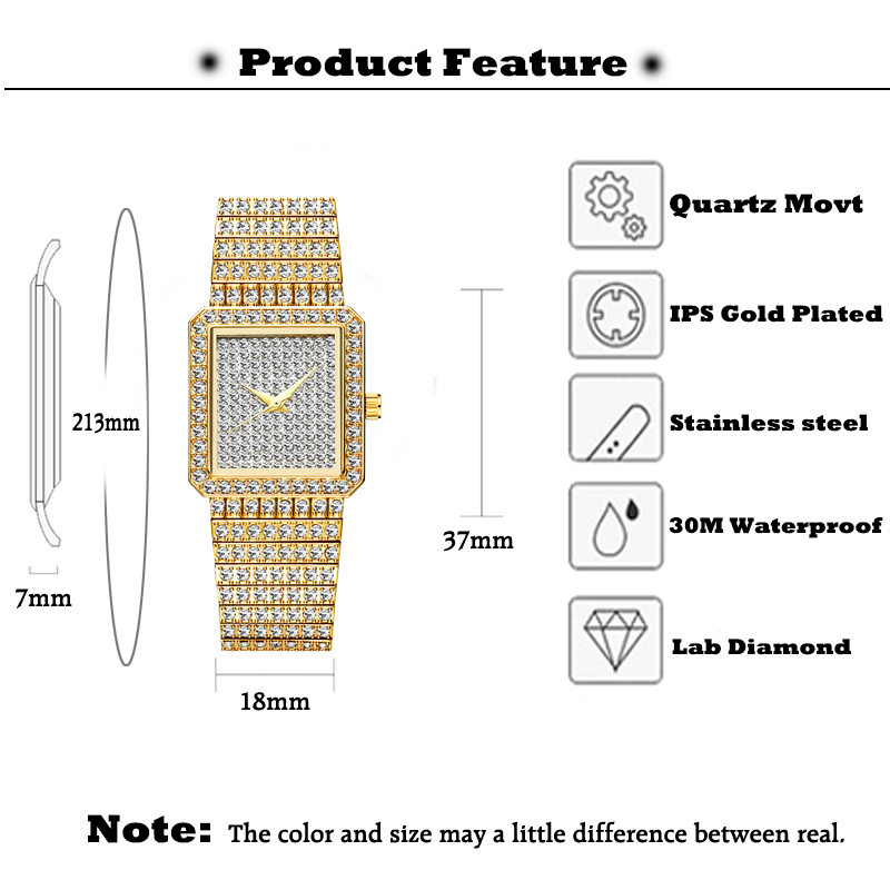 MISSFOX-montre en diamant doré - Luxury Watch Index avis et prix