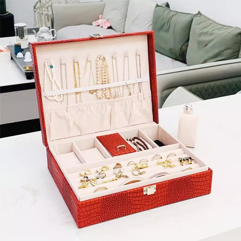 Boîte à bijoux portable en cui - Luxury Watch E Jewellery avis et prix